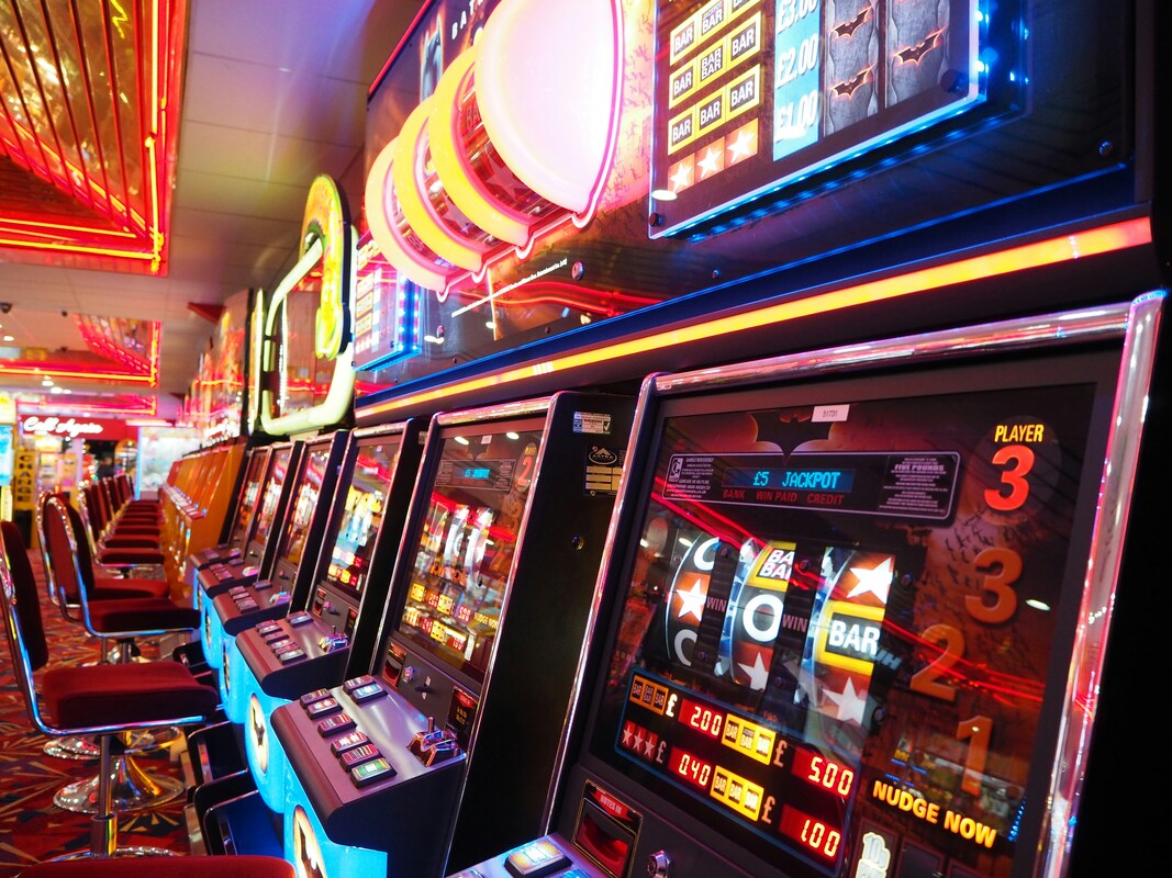 Slot machines at an airport