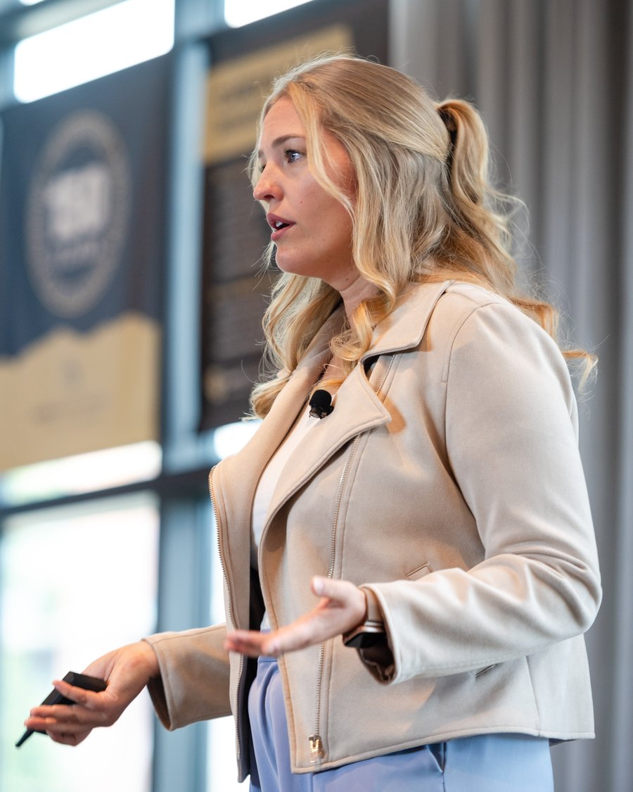 Kate Strohl speaking at a conference